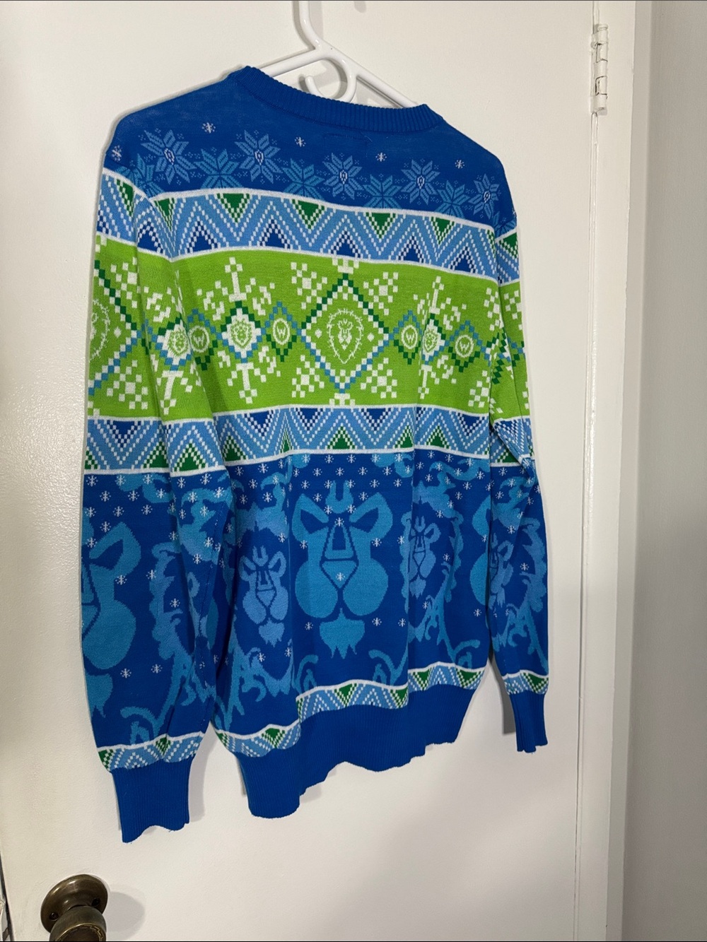 Blizzard Men’s Medium For the Alliance Ugly Christmas Sweater - Picture 8 of 10